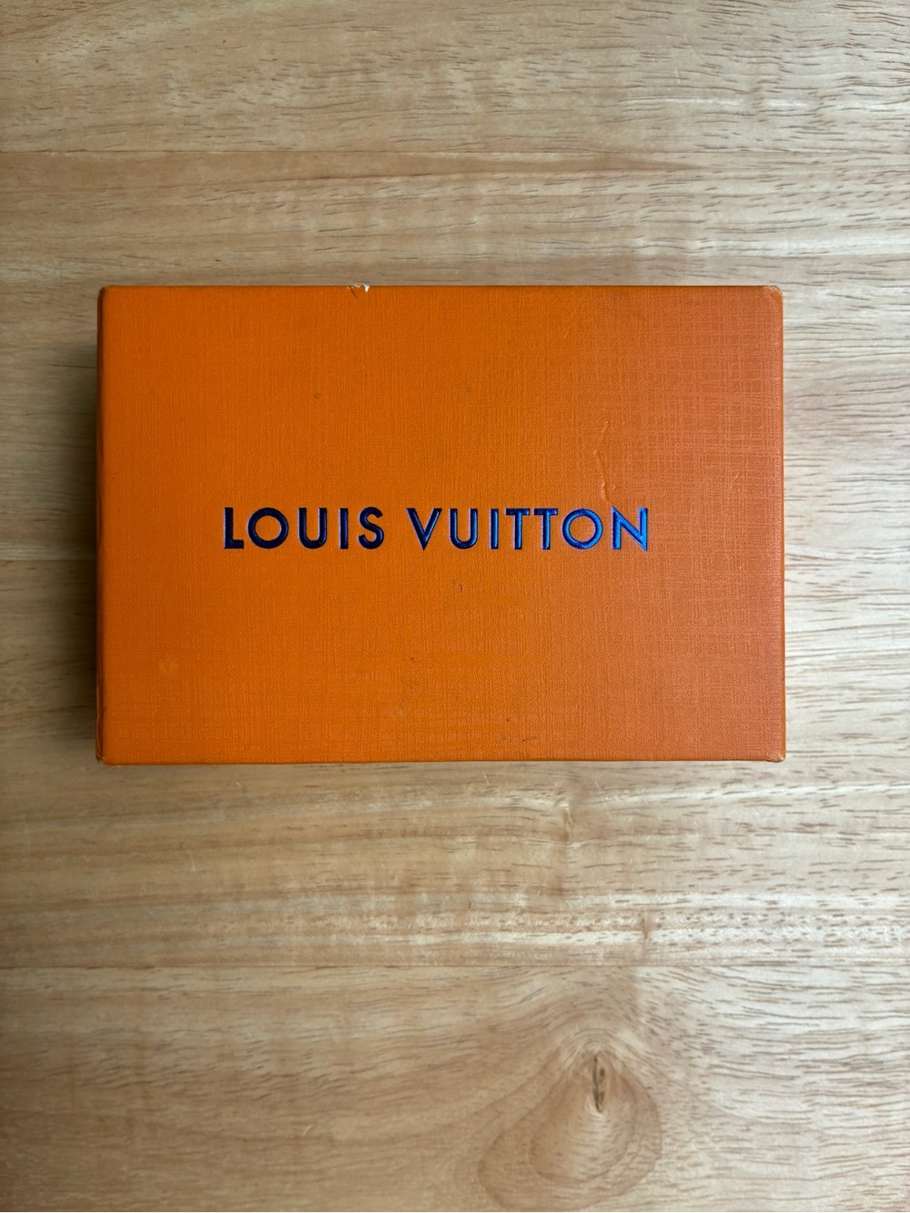Louis Vuitton Orange Drawer Gift Box w/ Blue Ribbon